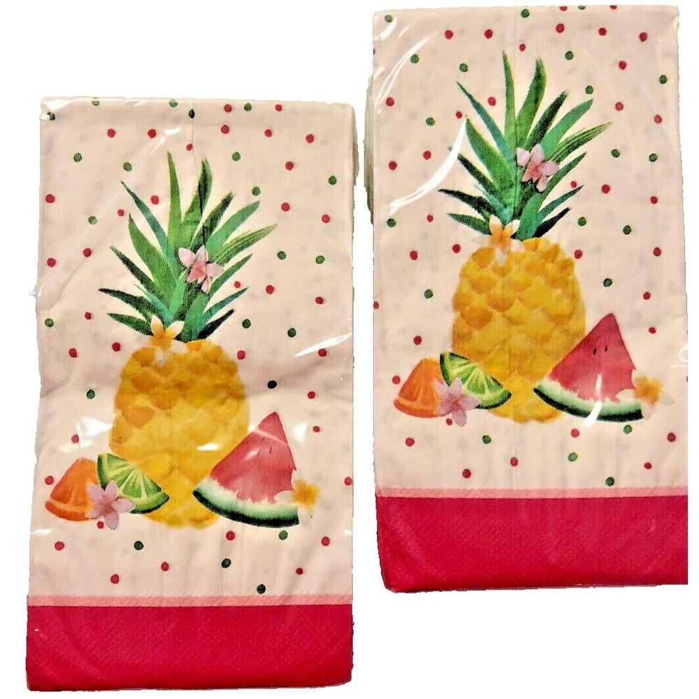 Pineapple Watermelon Paper Napkins Buffet Towels 20 pk Set of 2 Beach Decoupage